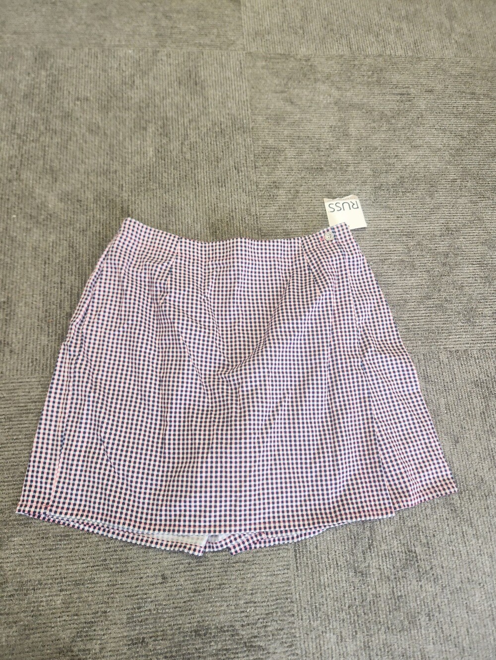 NWT RUSS Pink and Navy Gingham Skort